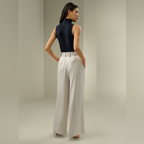 LilySilk High-Waisted Wide Leg Dense Silk Pants - Picture 4 of 7